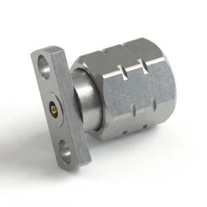 1.85mm Male 2-Hole Flange Mount RF Connector – Field Replaceable, 9mm Hole Spacing, 0.23mm Pin Diameter