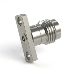 2.4mm Female 2-Hole Flange Mount RF Connector – Field Replaceable, 10.2mm Hole Spacing, 0.23mm Pin Diameter