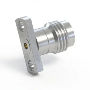 2.4mm Female 2-Hole Flange Mount RF Connector – Field Replaceable, 9mm Hole Spacing, 0.3mm Pin Diameter