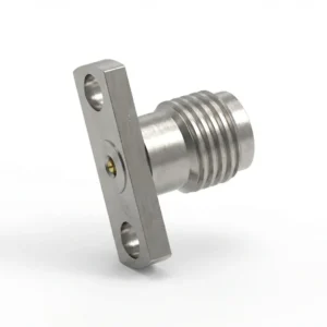 2.92mm Female 2-Hole Flange Mount RF Connector – Field Replaceable, 10.2mm Hole Spacing, 0.23mm Pin Diameter