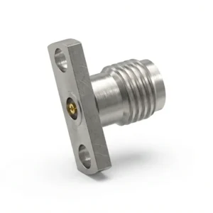 2.92mm Female 2-Hole Flange Mount RF Connector – Field Replaceable, 10.2mm Hole Spacing, 0.46mm Pin Diameter