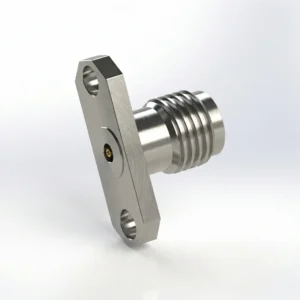 2.92mm Female 2-Hole Flange Mount RF Connector – Field Replaceable, 12.22mm Hole Spacing, 0.3mm Pin Diameter