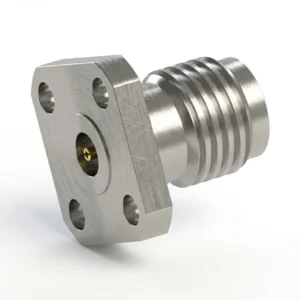 2.92mm Female 4-Hole Flange Mount RF Connector – Field Replaceable, 6.35mm Hole Spacing, 0.3mm Pin Diameter