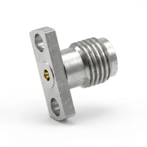 3.5mm Female 2-Hole Flange Mount RF Connector – Field Replaceable, 12.7mm Hole Spacing, 0.23mm Pin Diameter