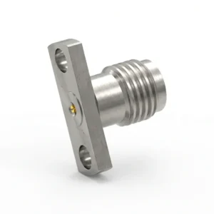 3.5mm Female 2-Hole Flange Mount RF Connector – Field Replaceable, 10.2mm Hole Spacing, 0.38mm Pin Diameter