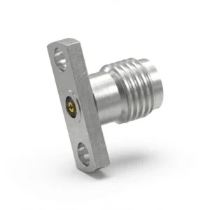 3.5mm Female 2-Hole Flange Mount RF Connector – Field Replaceable, 10.2mm Hole Spacing, 0.46mm Pin Diameter