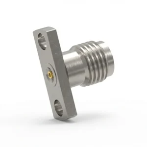 3.5mm Female 2-Hole Flange Mount RF Connector – Field Replaceable, 10.2mm Hole Spacing, 0.51mm Pin Diameter