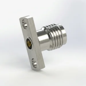 3.5mm Female 2-Hole Flange Mount RF Connector – Field Replaceable, 10.2mm Hole Spacing, 0.9mm Pin Diameter