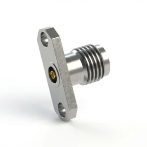 3.5mm Female 2-Hole Flange Mount RF Connector – Field Replaceable, 12.22mm Hole Spacing, 0.9mm Pin Diameter