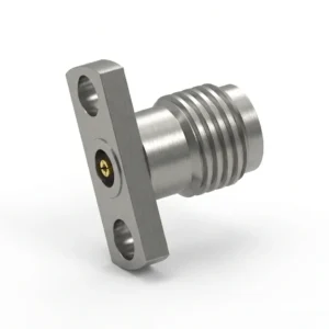 3.5mm Female 2-Hole Flange Mount RF Connector – Field Replaceable, 12.7mm Hole Spacing, 0.46mm Pin Diameter