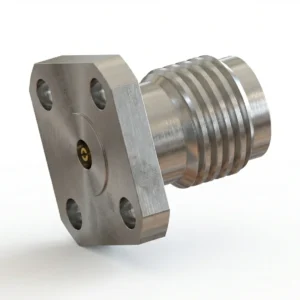 3.5mm Female 4-Hole Flange Mount RF Connector – Field Replaceable, 6.35mm Hole Spacing, 0.3mm Pin Diameter