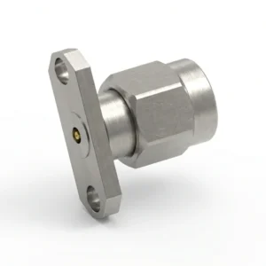 3.5mm Male 2-Hole Flange Mount RF Connector – Field Replaceable, 12.22mm Hole Spacing, 0.23mm Pin Diameter