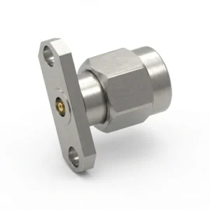 3.5mm Male 2-Hole Flange Mount RF Connector – Field Replaceable, 12.22mm Hole Spacing, 0.46mm Pin Diameter