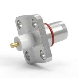 BMA Male 2-Hole Flange Mount RF Connector – Solder Attachment, 9.4mm Hole Spacing, 0.3mm Pin Diameter, Stub Terminal