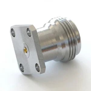 N Female 4-Hole Flange Mount RF Connector – Field Replaceable, 12.7mm Hole Spacing, 0.38mm Pin Diameter