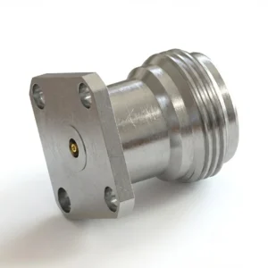 N Female 4-Hole Flange Mount RF Connector – Field Replaceable, 12.7mm Hole Spacing, 0.51mm Pin Diameter