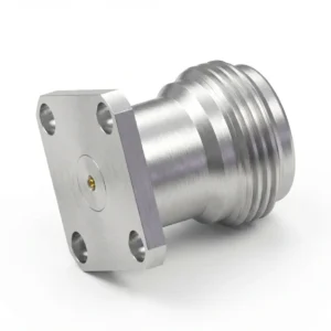 N Female 4-Hole Flange Mount RF Connector – Field Replaceable, 12.7mm Hole Spacing, 0.9mm Pin Diameter