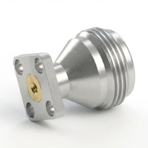 N Female 4-Hole Flange Mount RF Connector – Field Replaceable, 8.64mm Hole Spacing, 0.46mm Pin Diameter