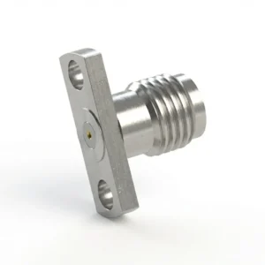 SMA Female 2-Hole Flange Mount RF Connector – Field Replaceable, 10.2mm Hole Spacing, 0.23mm Pin Diameter