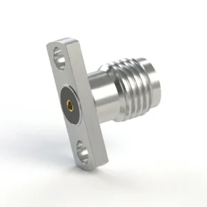 SMA Female 2-Hole Flange Mount RF Connector – Field Replaceable, 10.2mm Hole Spacing, 0.9mm Pin Diameter
