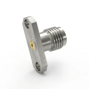 SMA Female 2-Hole Flange Mount RF Connector – Field Replaceable, 12.22mm Hole Spacing, 0.3mm Pin Diameter