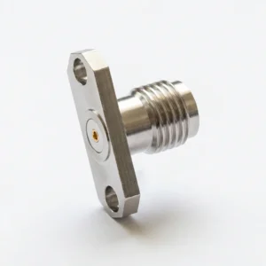 SMA Female 2-Hole Flange Mount RF Connector – Field Replaceable, 12.22mm Hole Spacing, 0.46mm Pin Diameter