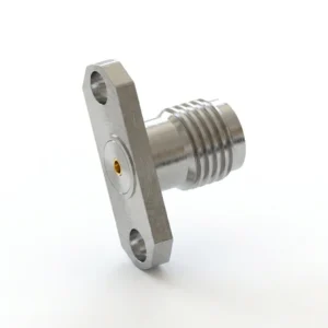 SMA Female 2-Hole Flange Mount RF Connector – Field Replaceable, 12.22mm Hole Spacing, 0.9mm Pin Diameter