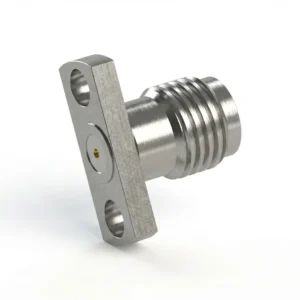 SMA Female 2-Hole Flange Mount RF Connector – Field Replaceable, 12.7mm Hole Spacing, 0.38mm Pin Diameter