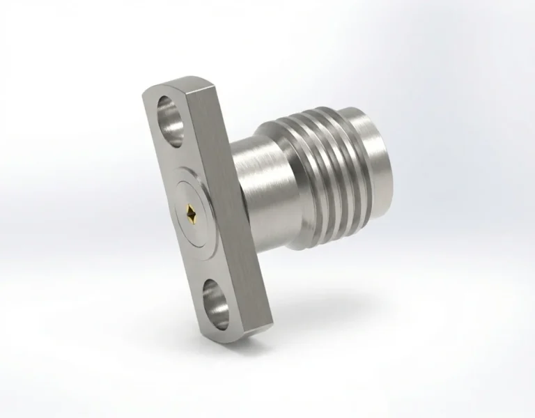 SMA Female 2-Hole Flange Mount RF Connector – Field Replaceable, 12.7mm Hole Spacing, 0.46mm Pin Diameter