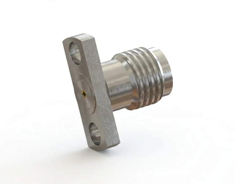 SMA Female 2-Hole Flange Mount RF Connector – Field Replaceable, 12.7mm Hole Spacing, 0.51mm Pin Diameter