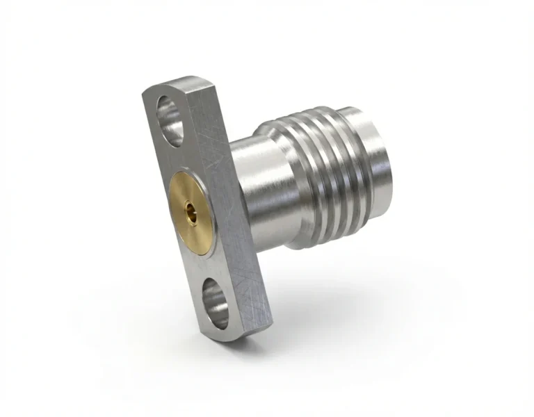 SMA Female 2-Hole Flange Mount RF Connector – Field Replaceable, 12.7mm Hole Spacing, 0.9mm Pin Diameter
