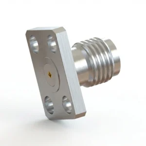 SMA Female 4-Hole Flange Mount RF Connector – Field Replaceable, 5.64mm Hole Spacing, 0.51mm Pin Diameter
