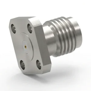 SMA Female 4-Hole Flange Mount RF Connector – Field Replaceable, 6.35mm Hole Spacing, 0.3mm Pin Diameter