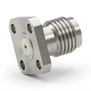 SMA Female 4-Hole Flange Mount RF Connector – Field Replaceable, 6.35mm Hole Spacing, 0.46mm Pin Diameter