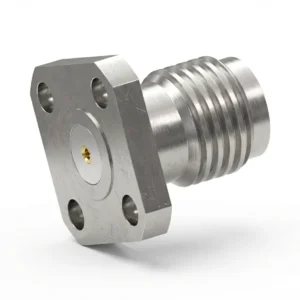 SMA Female 4-Hole Flange Mount RF Connector – Field Replaceable, 6.35mm Hole Spacing, 0.51mm Pin Diameter