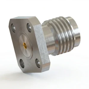SMA Female 4-Hole Flange Mount RF Connector – Field Replaceable, 6.35mm Hole Spacing, 0.9mm Pin Diameter