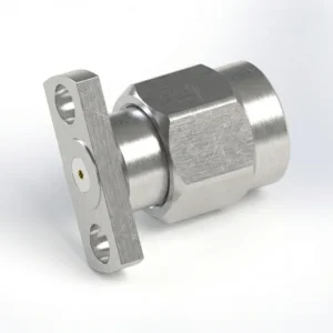 SMA Male 2-Hole Flange Mount RF Connector – Field Replaceable, 9mm Hole Spacing, 0.23mm Pin Diameter