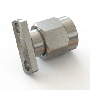 SMA Male 2-Hole Flange Mount RF Connector – Field Replaceable, 9mm Hole Spacing, 0.38mm Pin Diameter
