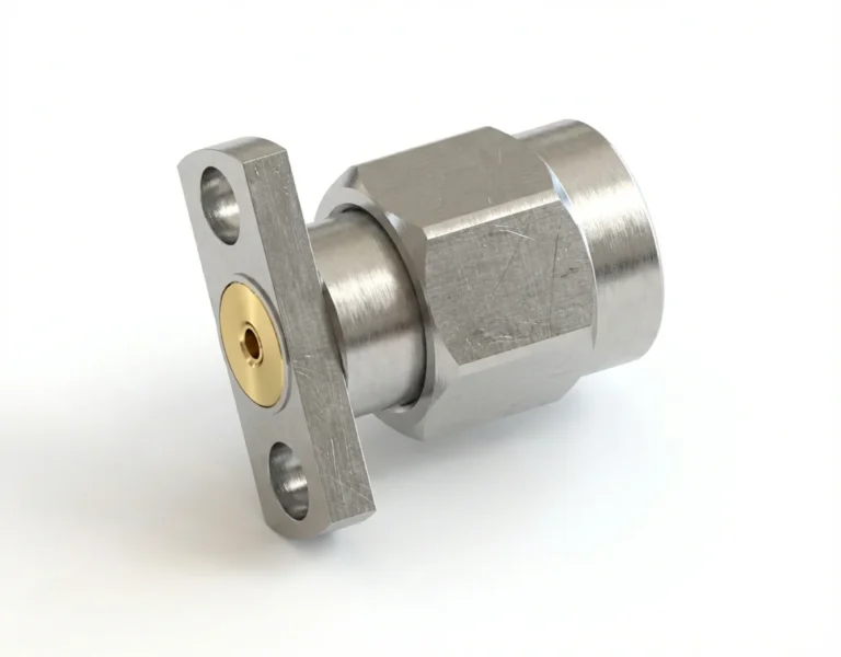 SMA Male 2-Hole Flange Mount RF Connector – Field Replaceable, 9mm Hole Spacing, 0.9mm Pin Diameter