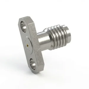 SSMA Female 2-Hole Flange Mount RF Connector – Field Replaceable, 8.3mm Hole Spacing, 0.23mm Pin Diameter