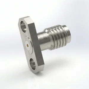 SSMA Female 2-Hole Flange Mount RF Connector – Field Replaceable, 8.3mm Hole Spacing, 0.3mm Pin Diameter