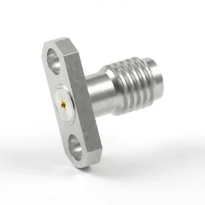 SSMA Female 2-Hole Flange Mount RF Connector – Field Replaceable, 8.3mm Hole Spacing, 0.46mm Pin Diameter