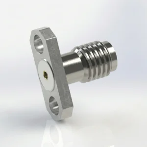SSMA Female 2-Hole Flange Mount RF Connector – Field Replaceable, 8.3mm Hole Spacing, 0.9mm Pin Diameter