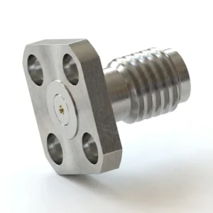 SSMA Female 4-Hole Flange Mount RF Connector – Field Replaceable, 5.9mm Hole Spacing, 0.3mm Pin Diameter