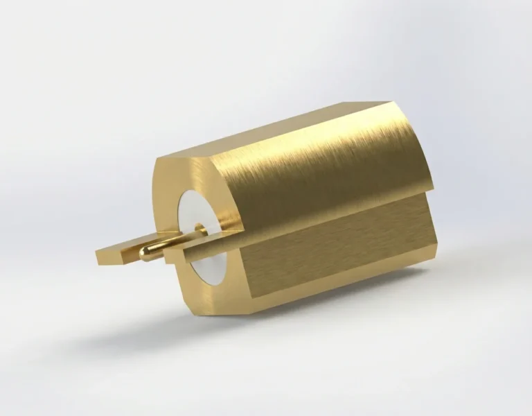SSMP Male Full Detent PCB Coaxial Connector – End Launch, Gold Plated, Solder